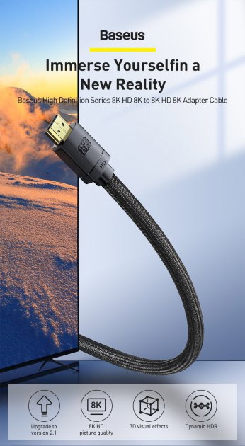 Cablu Video Baseus High Definition HDMI (T) la HDMI (T) 2m Negru thumb