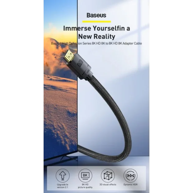 Cablu Video Baseus High Definition HDMI (T) la HDMI (T) 2m Negru