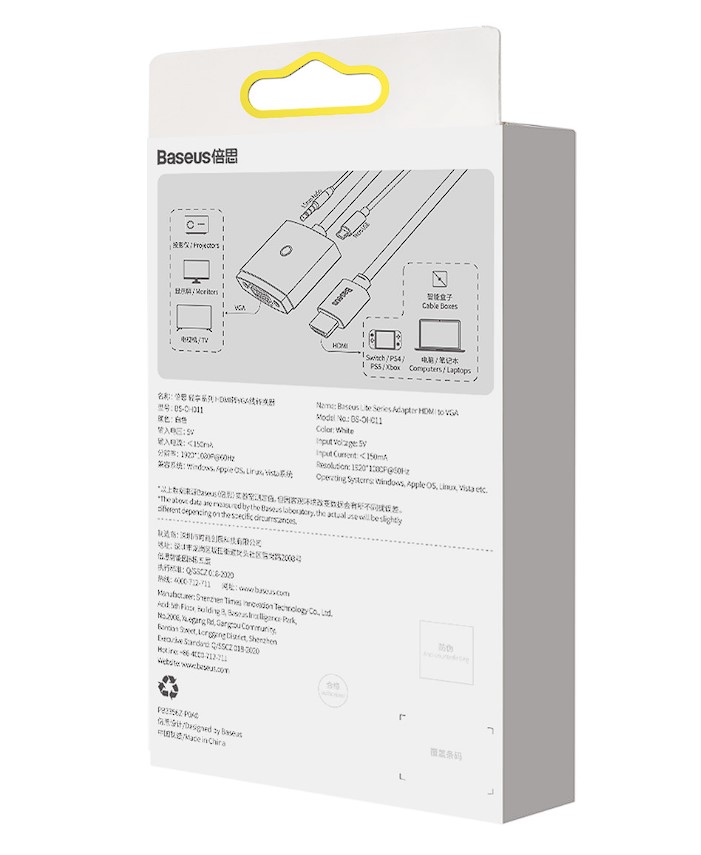 Cablu Video Baseus Lite HDMI (T) la 1 x VGA (M) 0.20m Alb thumb