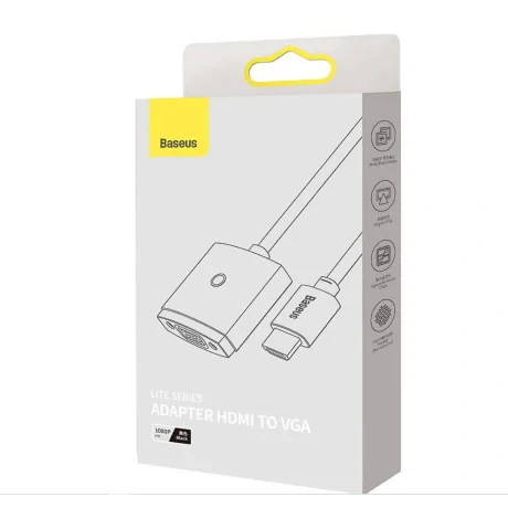 Cablu Video Baseus Lite HDMI (T) la 1 x VGA (M) 0.20m Negru