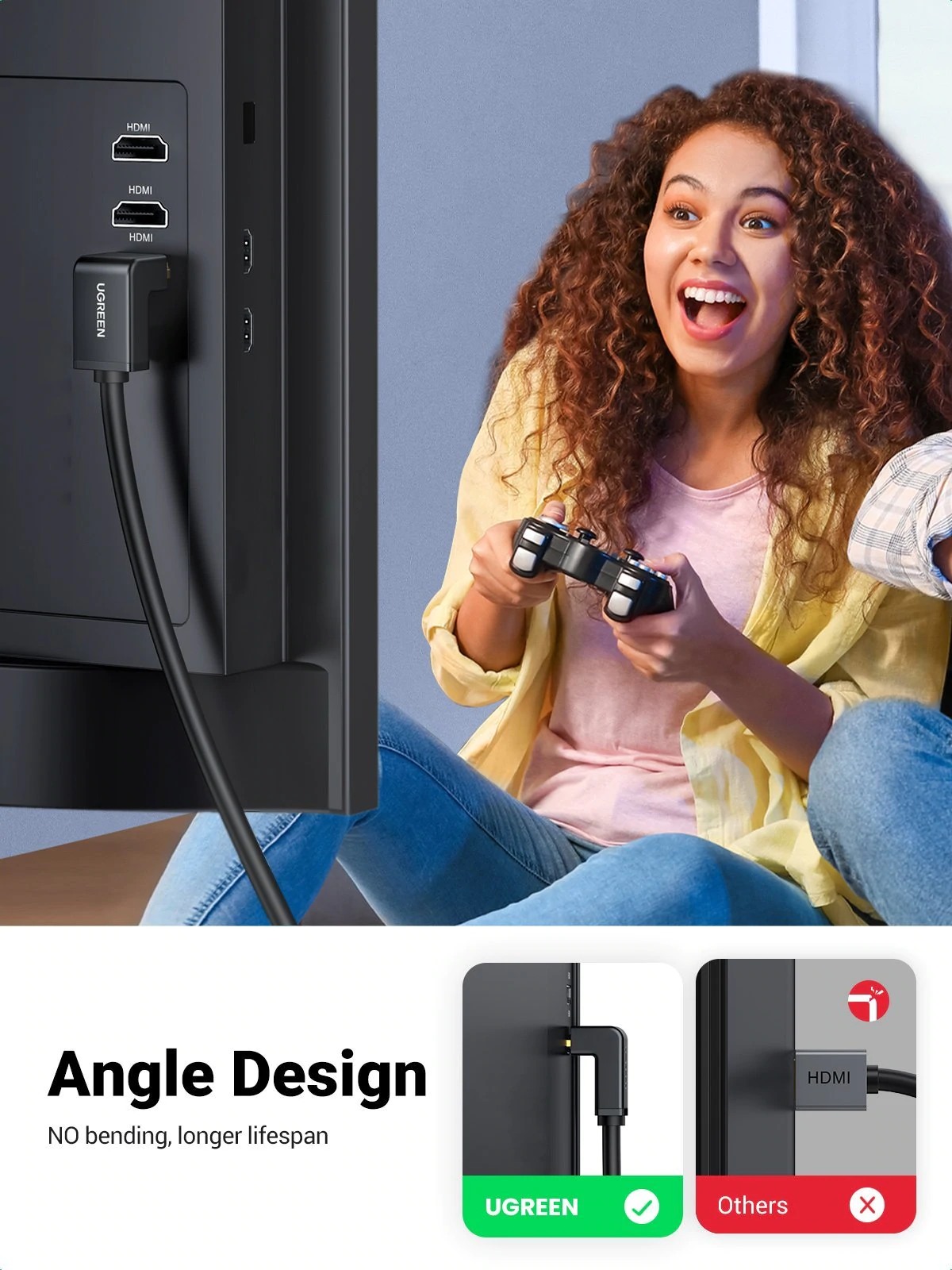 Cablu video Ugreen HD103 HDMI (T) la HDMI (T) 2m negru thumb