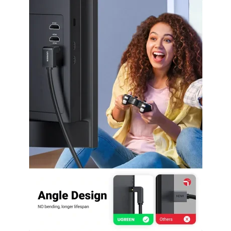 Cablu video Ugreen HD103 HDMI (T) la HDMI (T) 2m negru