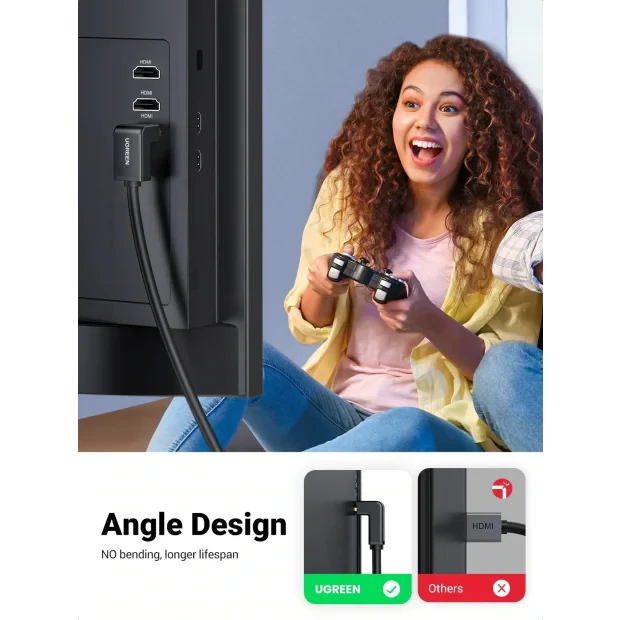 Cablu video Ugreen HD103 HDMI (T) la HDMI (T) 2m negru