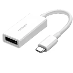 Cablu video Ugreen MM130 adaptor USB Type-C (T) la DisplayPort (M) 10 cm alb