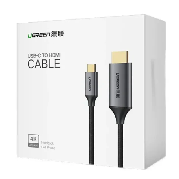 Cablu video Ugreen MM142 USB Type-C (T) la HDMI (T) 1.5m negru