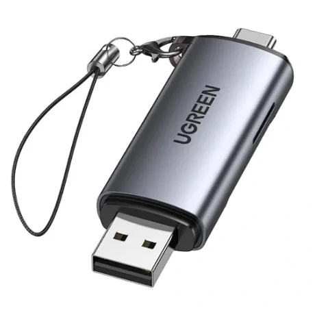 Card reader extern Ugreen CM185 USB 3.0 si USB Type-C 3.0 negru