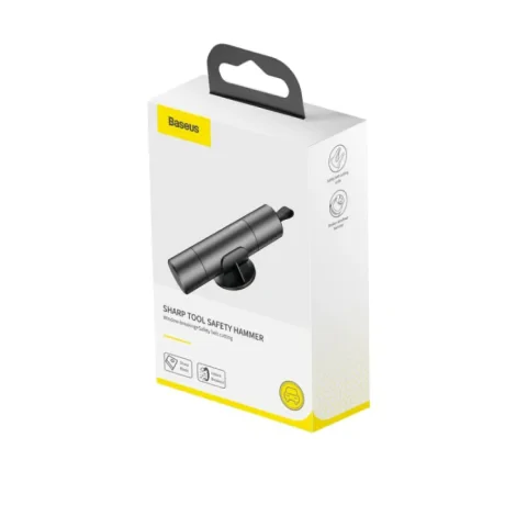 Dispozitiv Urgente Auto Baseus Ciocan spart geamul + Cutter centura Gri
