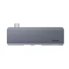 Docking Station Baseus conectare PC USB Type-C USB 3.0 x 2 USB Type C x 1 PD 20V 3A Card reader SD x 1 micro SD x 1 Gri