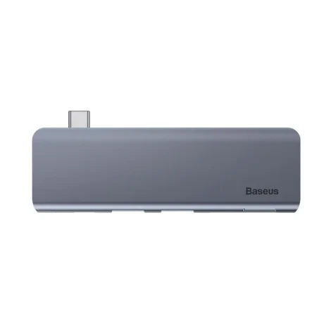Docking Station Baseus conectare PC USB Type-C USB 3.0 x 2 USB Type C x 1 PD 20V 3A Card reader SD x 1 micro SD x 1 Gri