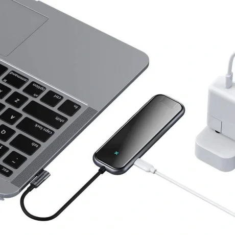 Docking Station Baseus conectare PC USB Type-C USB 3.0 x 3 USB Type C x 1 PD 20V 3A HDMI x 1 1 x Gigabit RJ-45 Negru