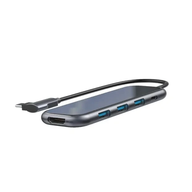 Docking Station Baseus conectare PC USB Type-C USB 3.0 x 3 USB Type C x 1 PD 20V 3A HDMI x 1 Gri