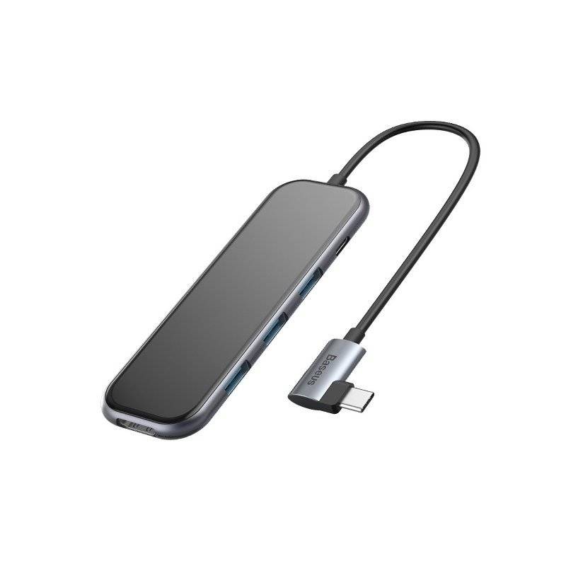 Docking Station Baseus conectare PC USB Type-C USB 3.0 x 3 USB Type C x 1 PD 20V 3A HDMI x 1 Gri thumb