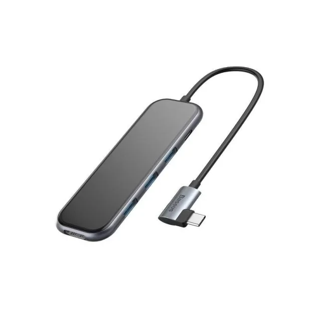 Docking Station Baseus conectare PC USB Type-C USB 3.0 x 3 USB Type C x 1 PD 20V 3A HDMI x 1 Gri