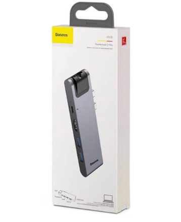 Docking Station Baseus conectare PC USB Type-C x 2 USB 3.0 x 2 USB Type C x 1 PD 87W HDMI x 1 Gri thumb