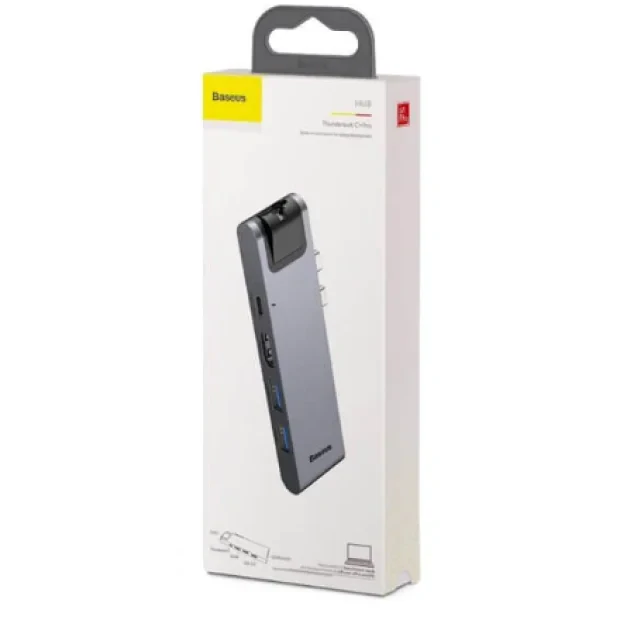 Docking Station Baseus conectare PC USB Type-C x 2 USB 3.0 x 2 USB Type C x 1 PD 87W HDMI x 1 Gri