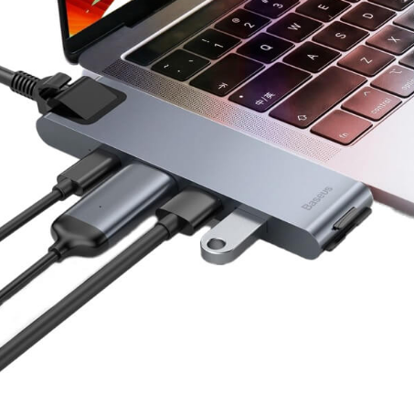 Docking Station Baseus conectare PC USB Type-C x 2 USB 3.0 x 2 USB Type C x 1 PD 87W HDMI x 1 Gri thumb
