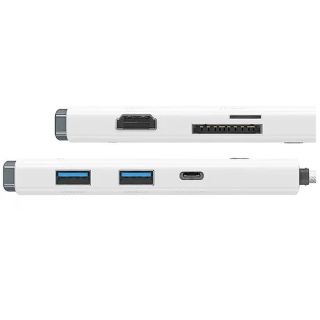Docking Station Baseus Lite conectare PC USB Type-C USB 3.0 x 2 USB Type C x 1 HDMI x 1 Alb