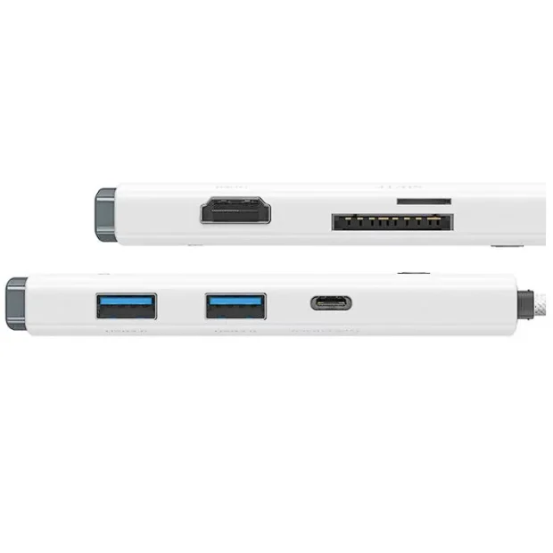 Docking Station Baseus Lite conectare PC USB Type-C USB 3.0 x 2 USB Type C x 1 HDMI x 1 Alb