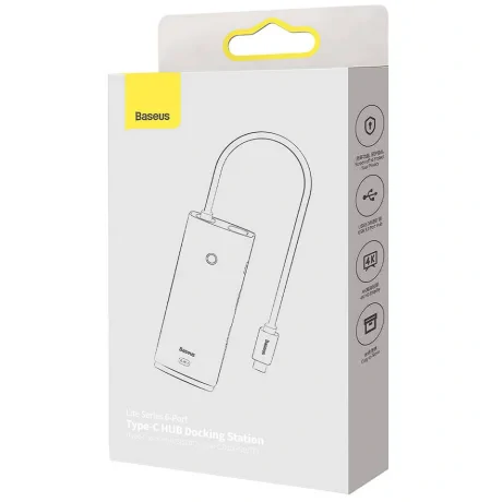 Docking Station Baseus Lite conectare PC USB Type-C USB 3.0 x 2 USB Type C x 1 HDMI x 1 Negru