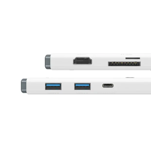 Docking Station Baseus Lite, conectare PC USB Type-C USB 3.0 x 2 USB Type C x 1 PD HDMI x 1 Alb