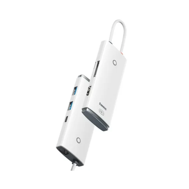 Docking Station Baseus Lite, conectare PC USB Type-C USB 3.0 x 2 USB Type C x 1 PD HDMI x 1 Alb