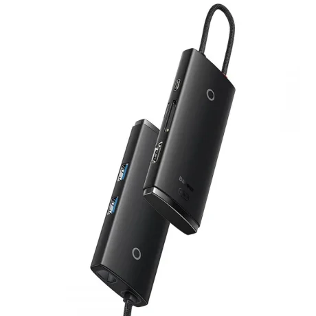 Docking Station Baseus Lite conectare PC USB Type-C USB 3.0 x 2 USB Type C x 1 PD HDMI x 1 Negru