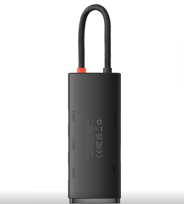 Docking Station Baseus Lite conectare PC USB Type-C USB 3.0 x 3 USB Type C x 1 PD 20V/5A HDMI x 1 Negru thumb