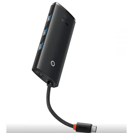 Docking Station Baseus Lite conectare PC USB Type-C USB 3.0 x 3 USB Type C x 1 PD 20V/5A HDMI x 1 Negru