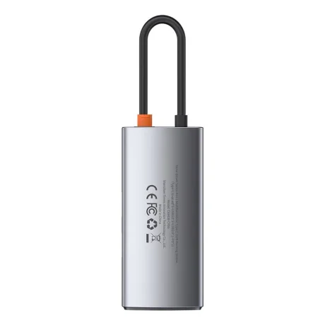 Docking Station Baseus Metal Gleam conectare PC USB Type-C USB 3.0 x 1 USB 2.0 x 1 USB Type C x 1 PD 100W 5A HDMI x 1 Gri