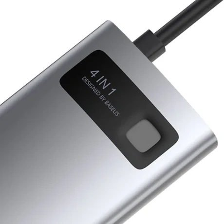 Docking Station Baseus Metal Gleam conectare PC USB Type-C USB 3.0 x 1 USB 2.0 x 1 USB Type C x 1 PD 100W 5A HDMI x 1 Gri