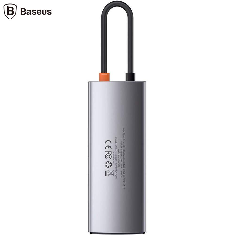 Docking Station Baseus Metal Gleam conectare PC USB Type-C USB 3.0 x 3 RJ-45 Gigabit LAN x 1 USB Type C x 1 PD 100W  5A HDMI x1 Gri thumb