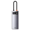 Docking Station Baseus Metal Gleam Series 5-in-1 conectare PC USB Type-C USB 3.0 x 3 USB Type C x 1 PD 100W 5A HDMI x 1 Gri