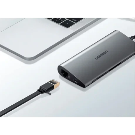 Docking station Ugreen CM121 conectare PC USB Type-C USB 3.0 x 3 gri
