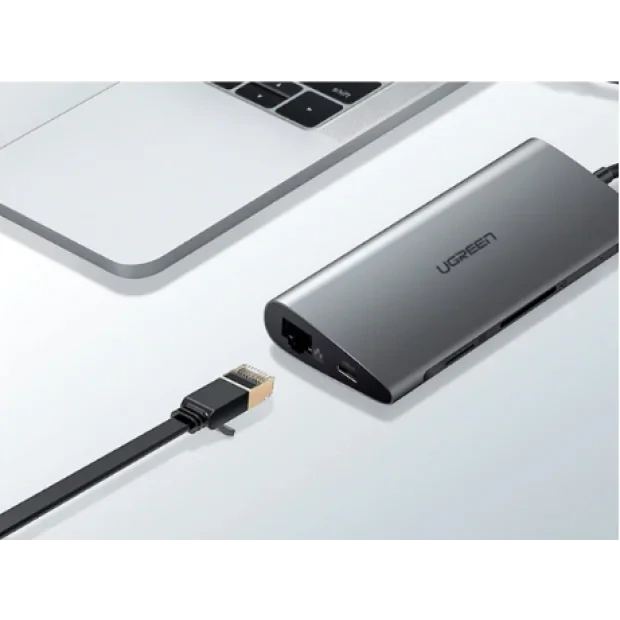 Docking station Ugreen CM121 conectare PC USB Type-C USB 3.0 x 3 gri