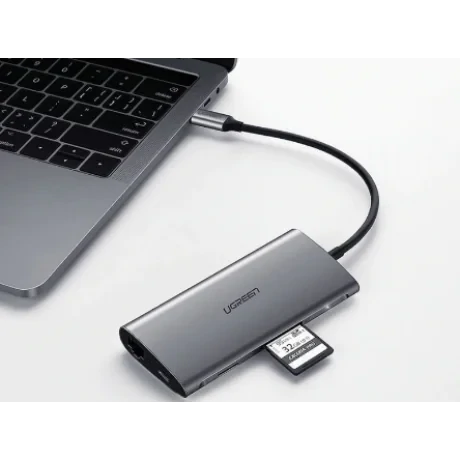 Docking station Ugreen CM121 conectare PC USB Type-C USB 3.0 x 3 gri