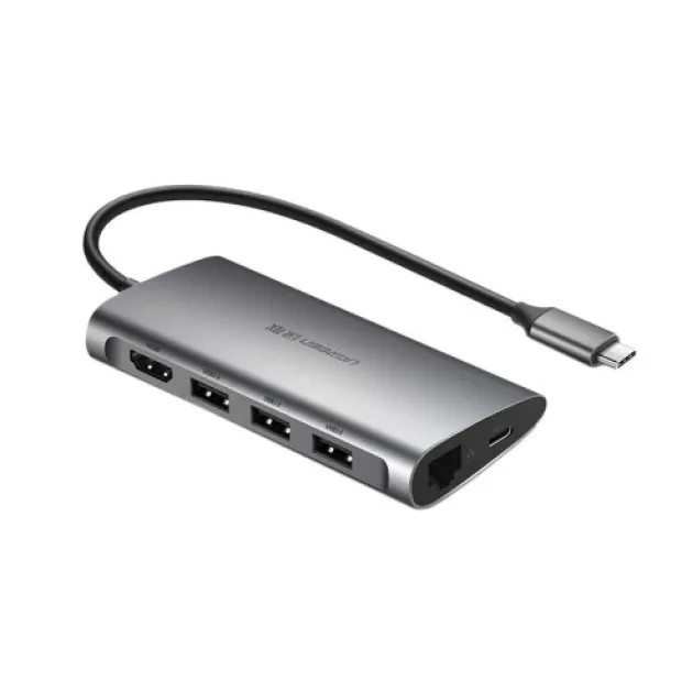 Docking station Ugreen CM121 conectare PC USB Type-C USB 3.0 x 3 gri