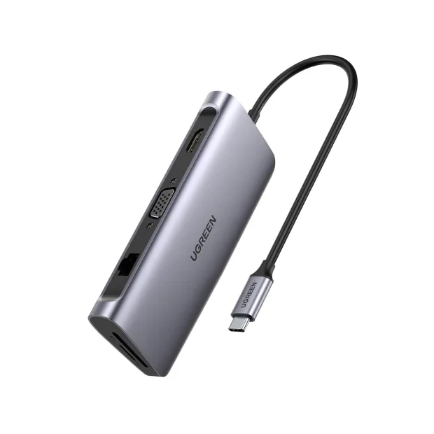 Docking station Ugreen CM179 conectare PC USB Type-C USB 3.0 x 3 gri