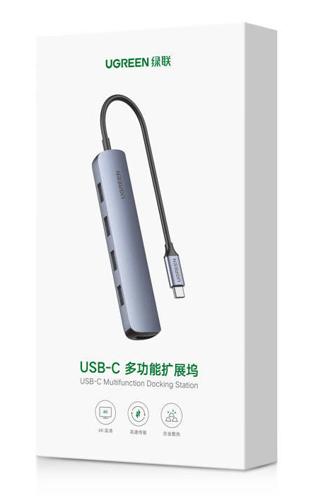 Docking Station Ugreen CM417 conectare PC USB Type-C USB 3.0 x4 gri thumb
