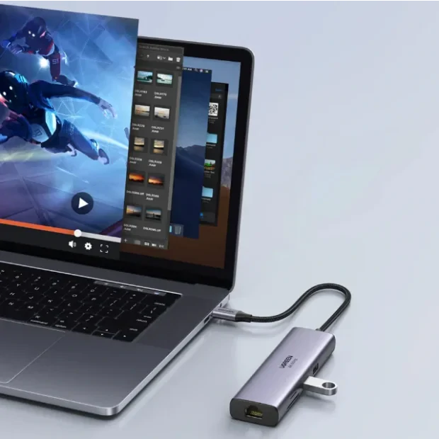 Docking station Ugreen CM512 conectare PC USB Type-C USB 3.0 x 2 gri