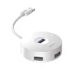 Hub Extern Baseus Airjoy USB 3.0 x 1 + USB 2.0 x 3 conectare prin USB 3.0 lungime Cablu 10 cm Alb