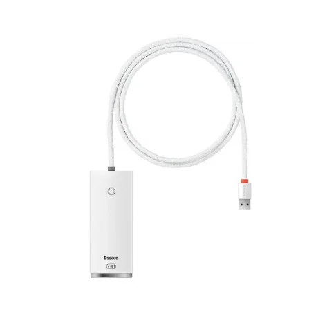 Hub Extern Baseus Lite USB 3.0 x 4 conectare prin USB 3.0 lungime 1m Alb