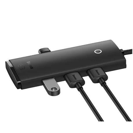 Hub Extern Baseus Lite USB 3.0 x 4 conectare prin USB 3.0 lungime 1m Negru