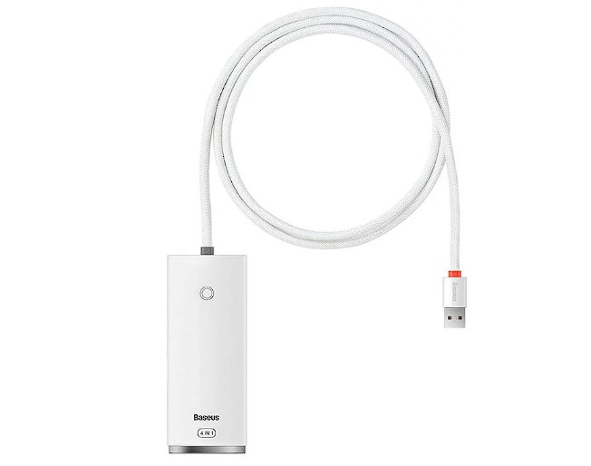 Hub Extern Baseus Lite USB 3.0 x 4 conectare prin USB 3.0 lungime 2m Alb thumb