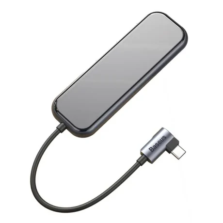 Hub Extern Baseus Multi-Functional USB 3.0 x 4 + USB Type-C PC 20V/3A conectare prin Type-C Gri