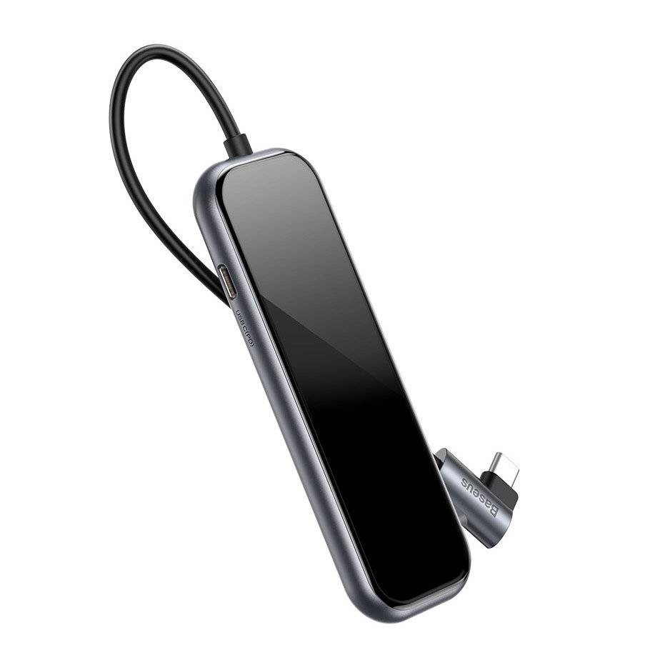 Hub Extern Baseus Multi-Functional USB 3.0 x 4 + USB Type-C PC 20V/3A conectare prin Type-C Gri thumb
