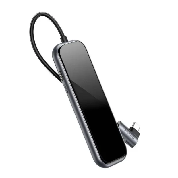 Hub Extern Baseus Multi-Functional USB 3.0 x 4 + USB Type-C PC 20V/3A conectare prin Type-C Gri