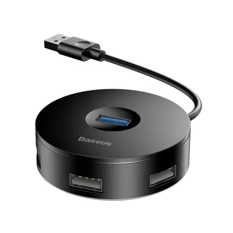 Hub Extern Baseus USB 3.0 x 1 + USB 2.0 x 3 conectare prin USB 3.0 Negru