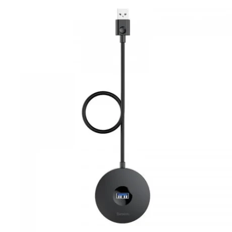 Hub Extern Baseus Round Box USB 3.0 x 1 + USB 2.0 x 3 conectare prin USB 3.0 lungime 1m Negru