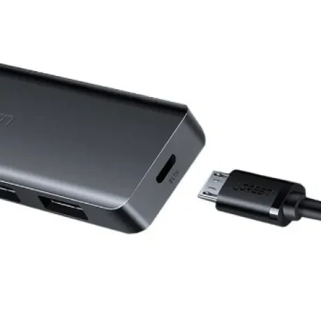 Hub extern Ugreen CM219 USB 3.0 x 4 conectare prin USB 15cm gri