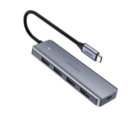 Hub extern Ugreen CM219 USB 3.0 x 4 conectare prin USB 15cm gri